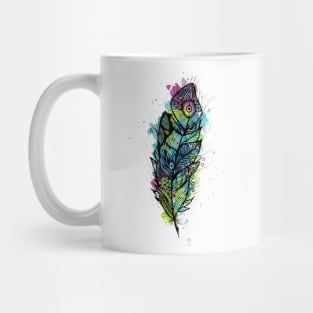 Watercolor Feather Tattoo Mug